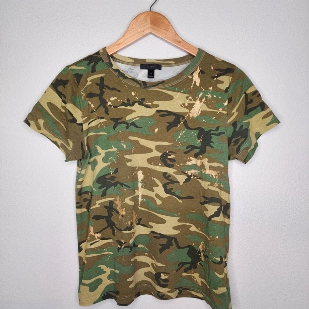 Camouflage J. Crew T-Shirt with Golf Paint Splatter